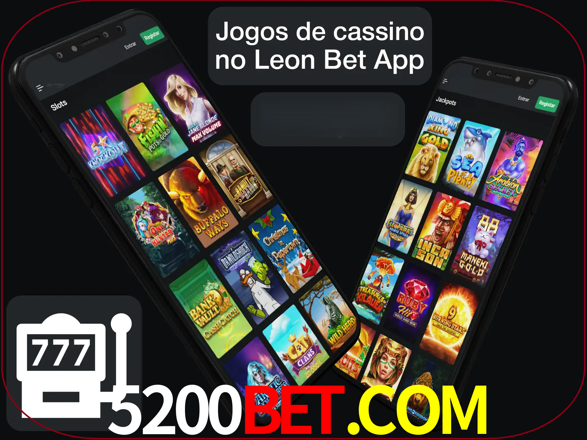 Escolha quais jogos de cassino jogar no app.