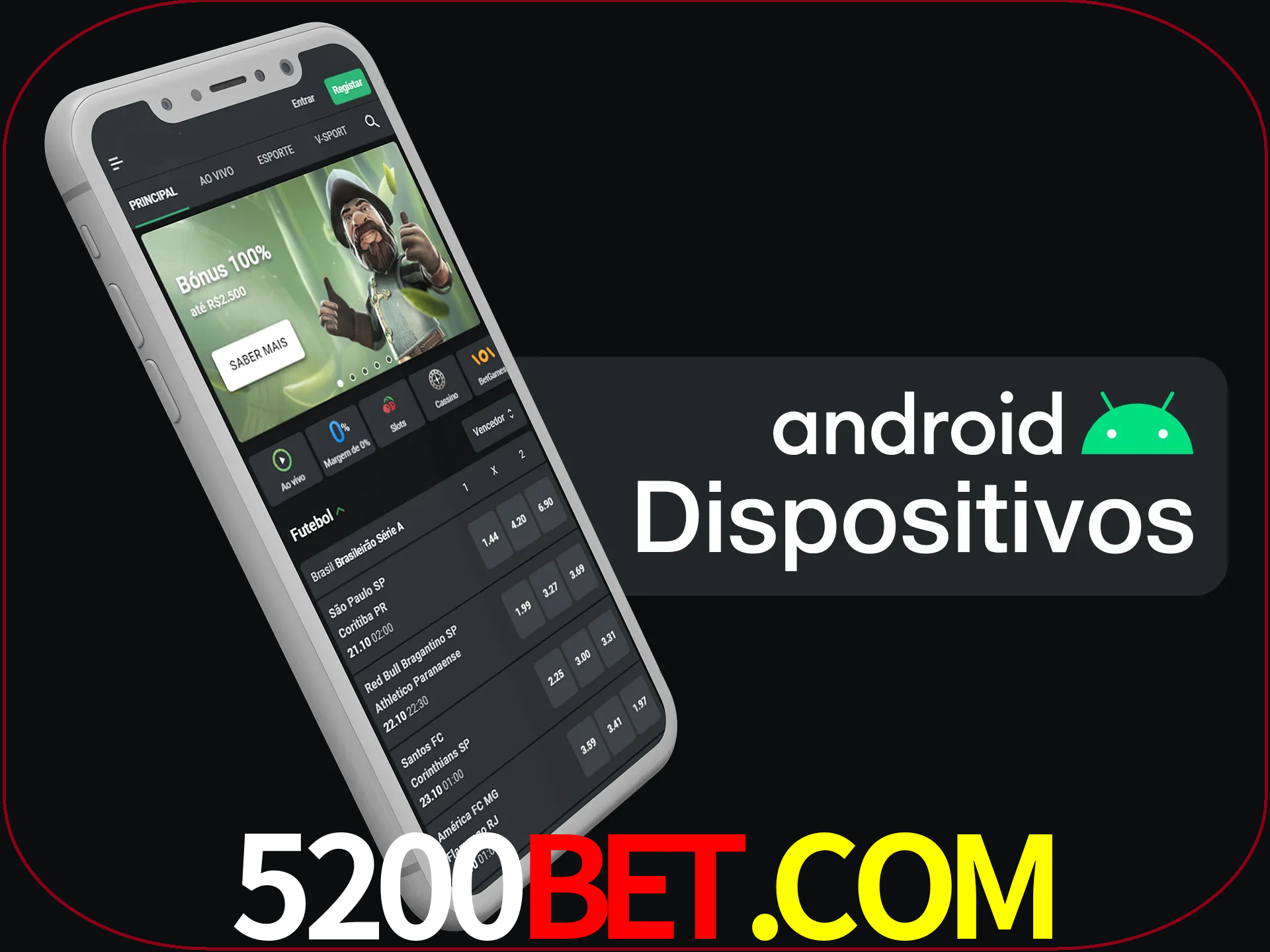 O aplicativo suporta a maioria de todos os dispositivos Android.