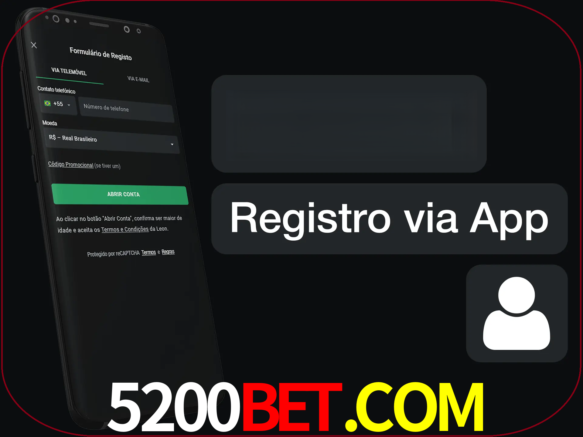 Registre-se com duas etapas usando o aplicativo.