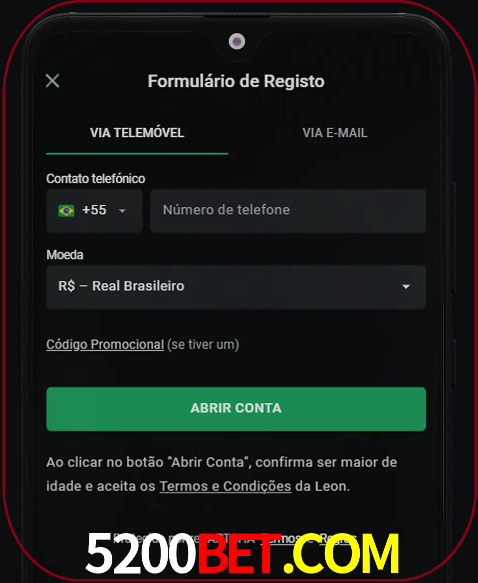Abra o aplicativo e inicie o processo de registro.