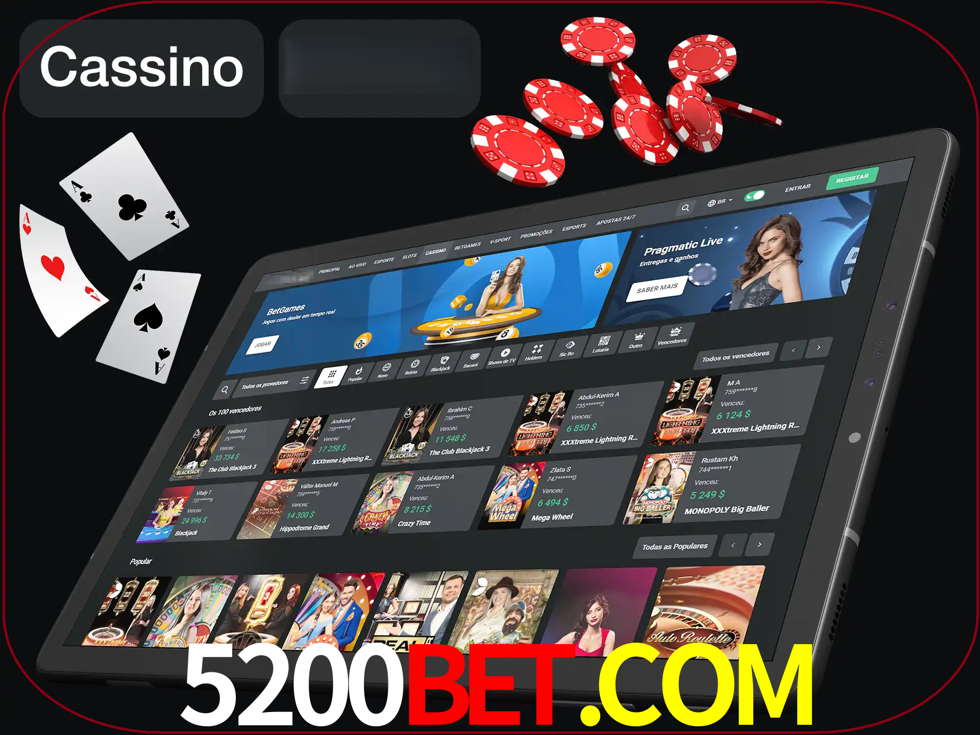 Jogue vários jogos de cassino em nosso cassino.