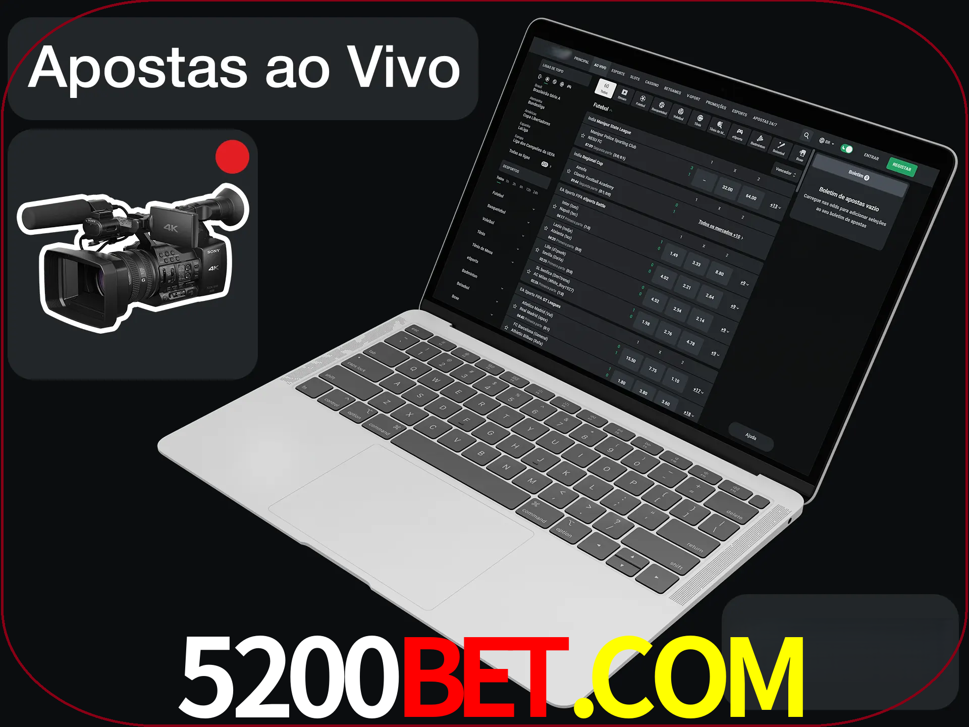 Aposte em formato ao vivo em nosso site.